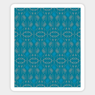 Blue and Pink Floral Pattern Magnet